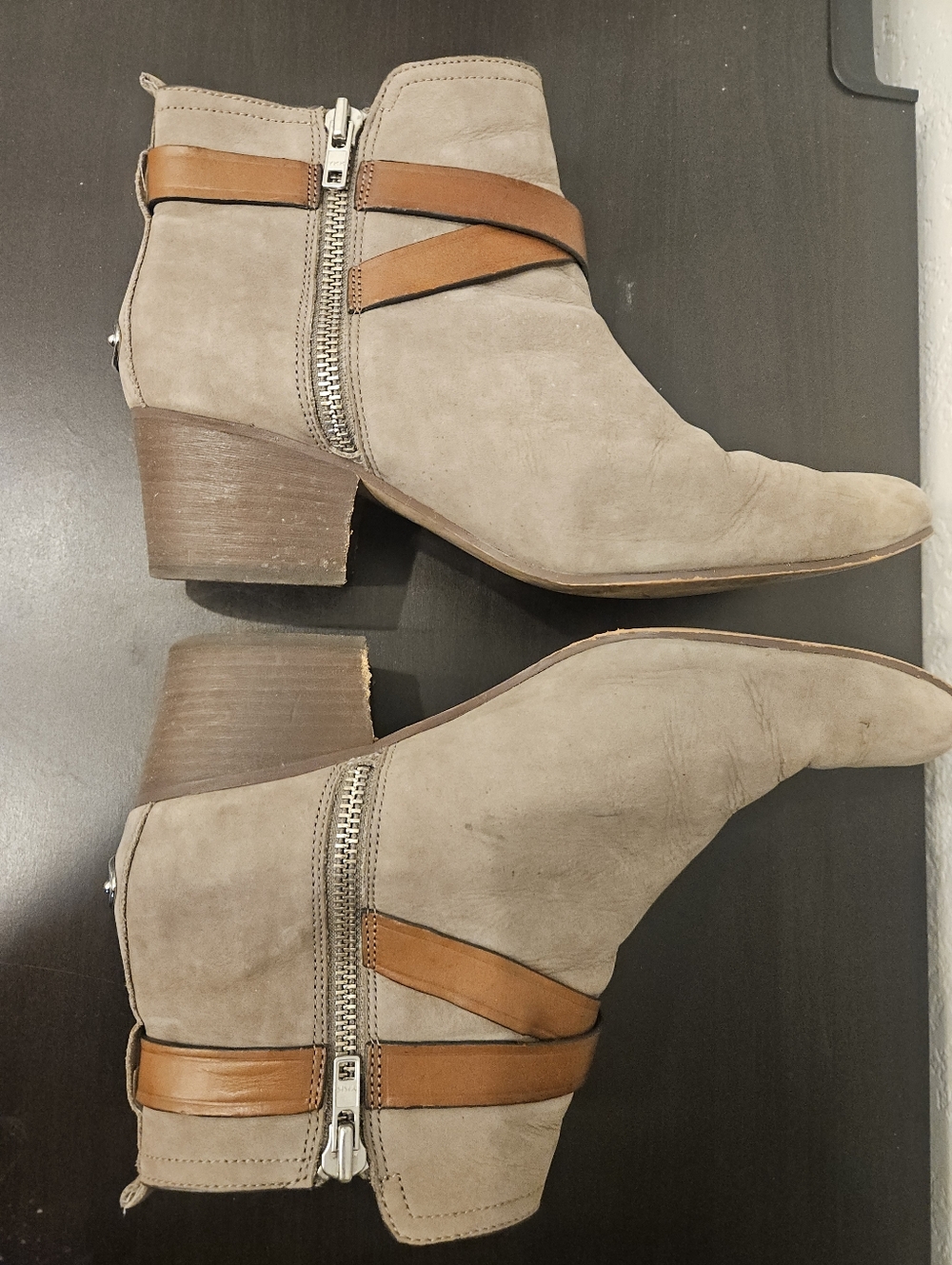 Coach Pauline Suede Buckle Ankle Bootie 10 Casual Classic Quiet Luxury Neutral.